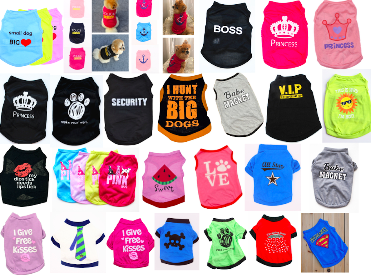 Various Pet Puppy Small Dog Cat Pet Clothes Dress Vest T Shirt Apparel Clothes