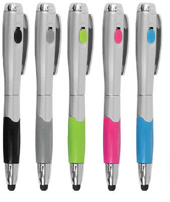 5pc 3-in-1 Touch Screen Pen Stylus Led Flashlight Universal For Iphone Tablet Pc