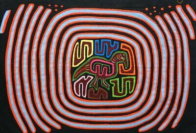 Kuna Indian Hand Stitch Maze Mola Panama Art 21051305l