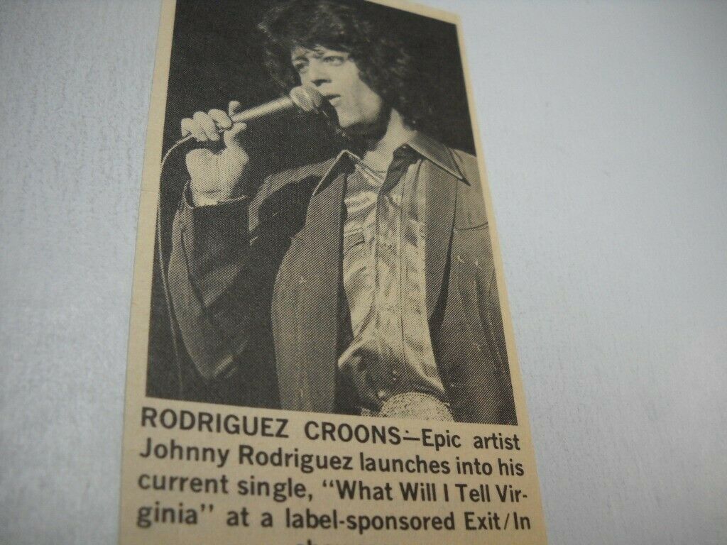 Johnny Rodriguez Performs At Exit/in Nashville 1980 Music Biz Promo Pic/text